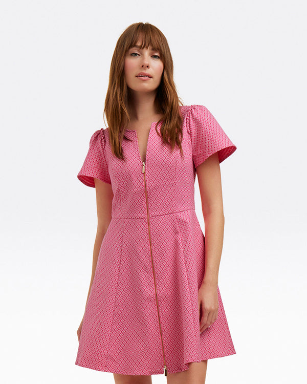 Mae Love Circle Dress in Pink Circle Geo