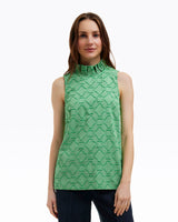 Sleeveless Ingrid Top in Textured Stripe