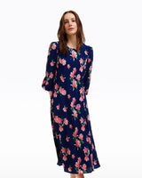 Matilda Crewneck Midi Dress in Magnolia Buds