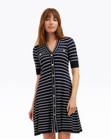 Judy Striped Knit Dress in Navy Stripe