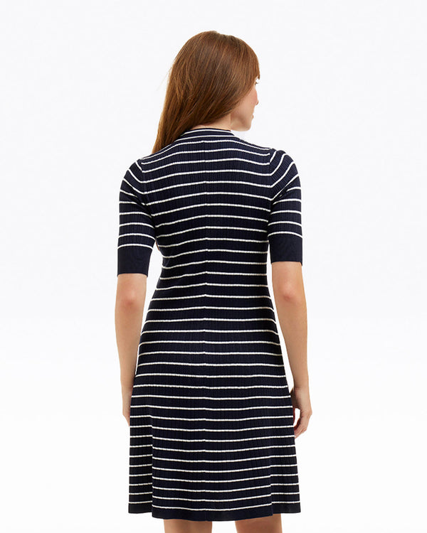 Judy Striped Knit Dress in Navy Stripe