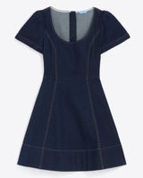 Faith Love Circle Mini Dress in Dark Wash