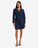 Colbie Snap Front Dress in Denim