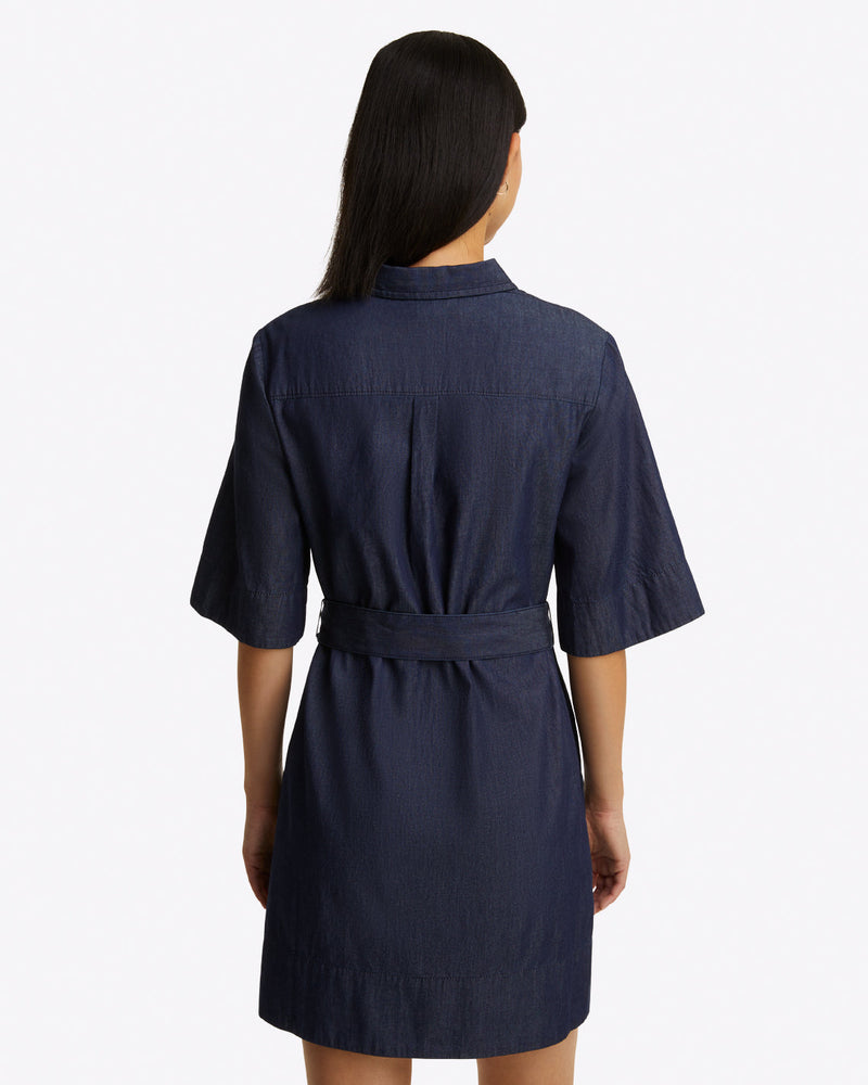 Riley Mini Shirtdress in Chambray