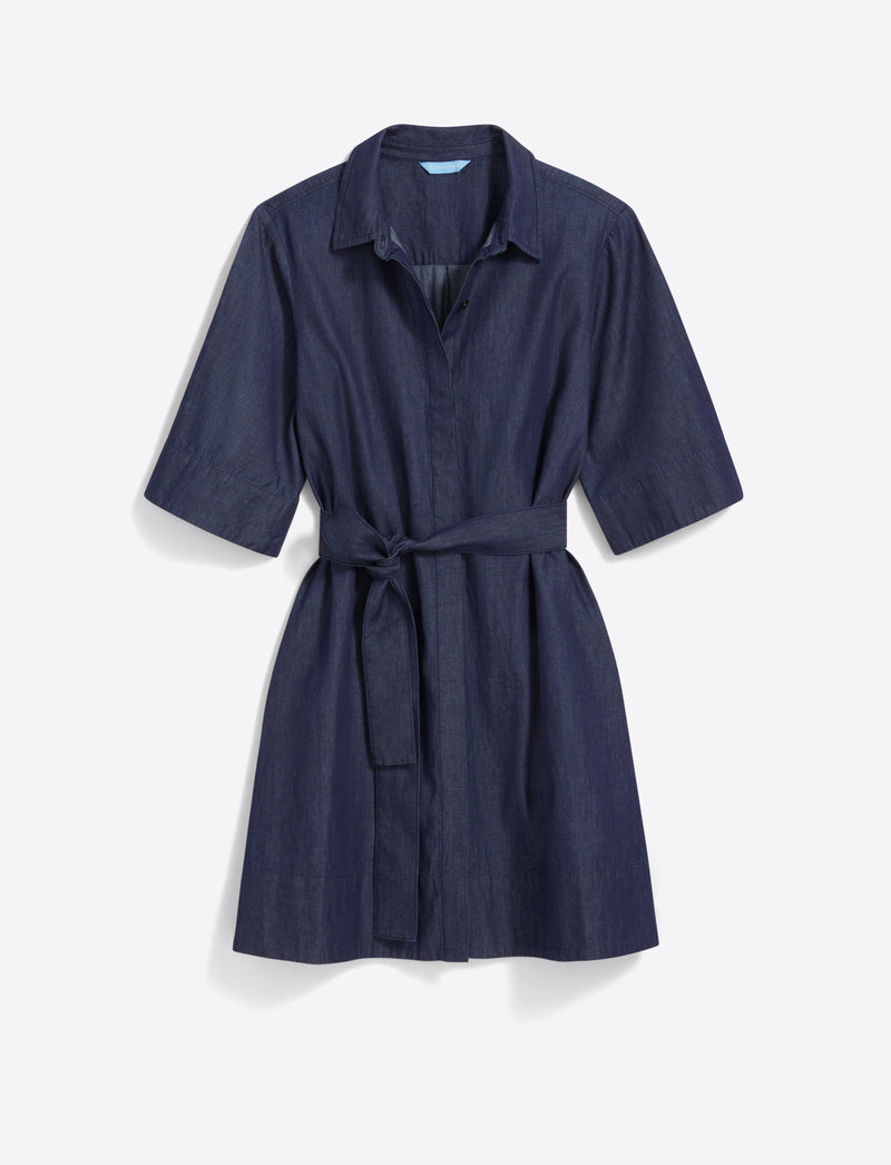 Riley Mini Shirtdress in Chambray