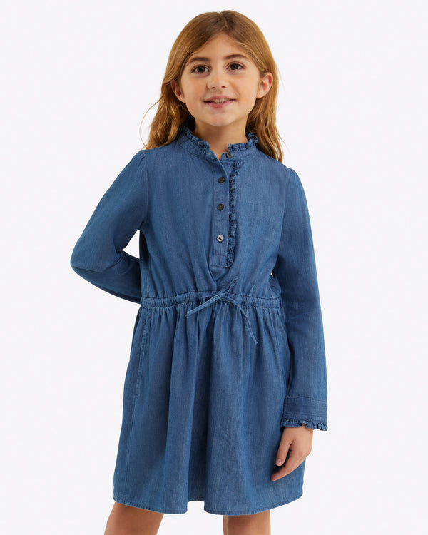 Girls Shirtdress in Chambray