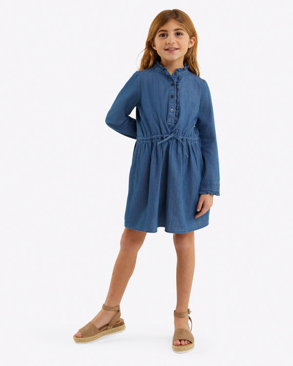 Girls Shirtdress in Chambray