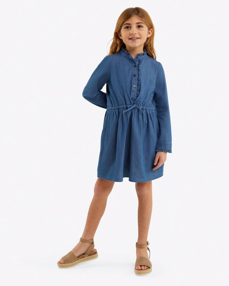 Girls Shirtdress in Chambray