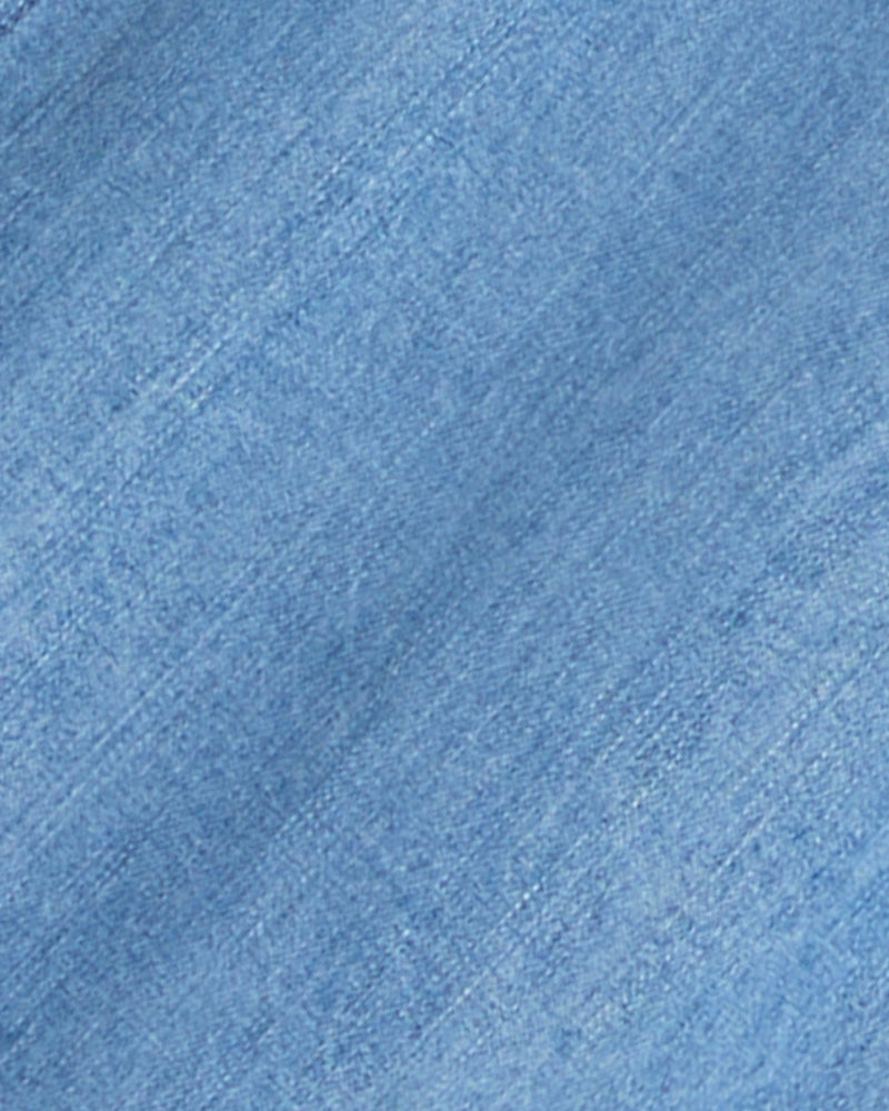 Cecilia Embroidered Shirtdress in Denim