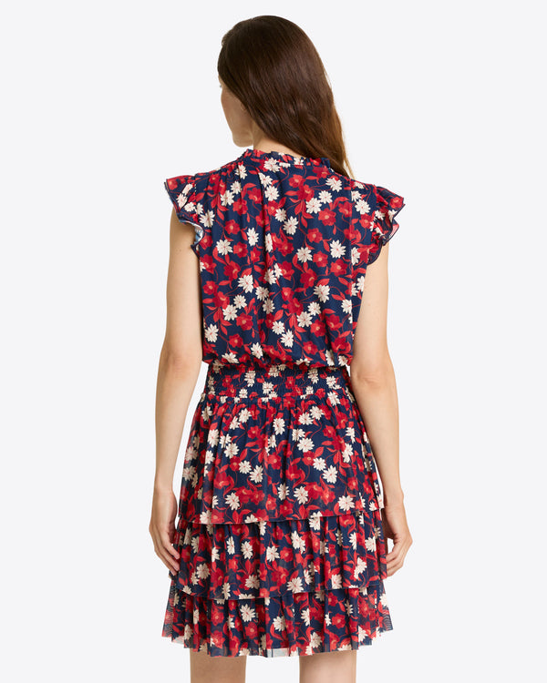 Alana Tiered Dress in Stretch Mesh