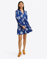 Connie Long Sleeve Mini Dress in Printed Dot Jacquard