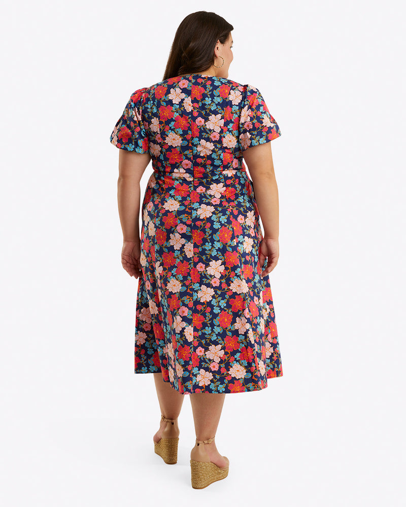 Julianne Midi Dress in Stretch Poplin