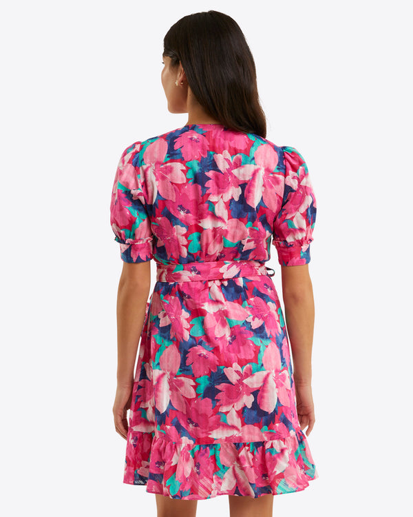 Reba Wrap Dress in Shadow Stripe