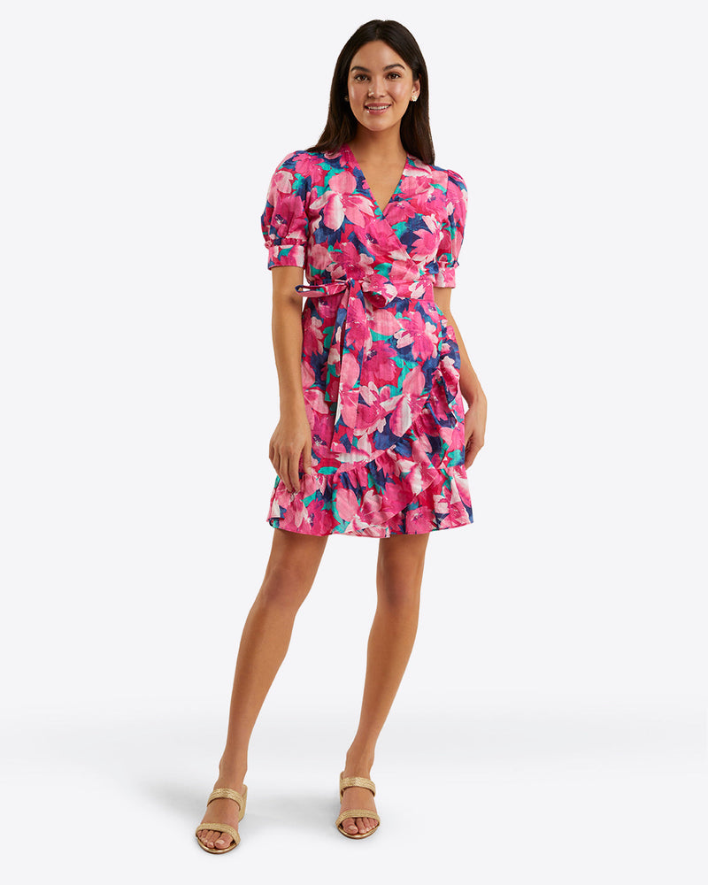 Reba Wrap Dress in Shadow Stripe