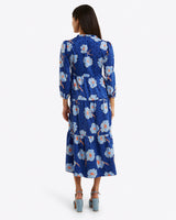 Katie Midi Dress in Printed Dot Jacquard