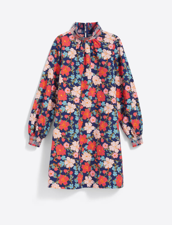 Lindsay Shift Mini Dress in Stretch Poplin
