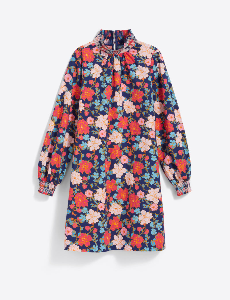Lindsay Shift Mini Dress in Stretch Poplin