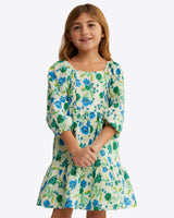 Girls Smocked Long Sleeve Dress in Linen