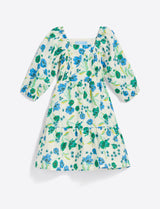 Girls Smocked Long Sleeve Dress in Linen
