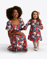 Julianne Midi Dress in Stretch Poplin