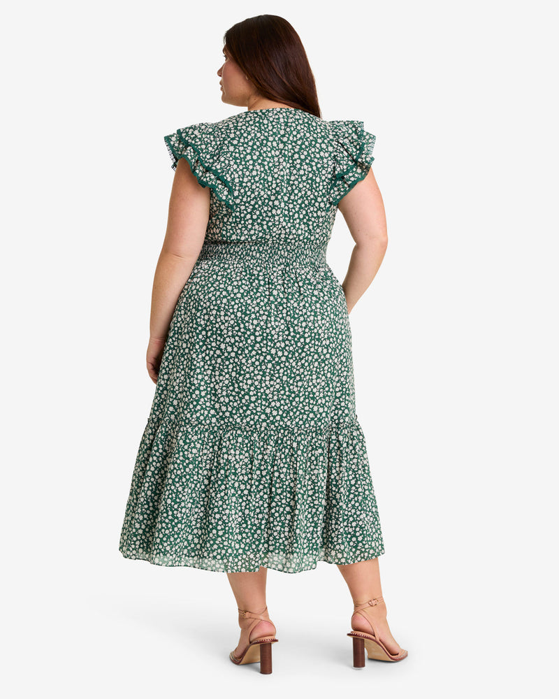 Meg Midi Dress in Gauzy Cotton