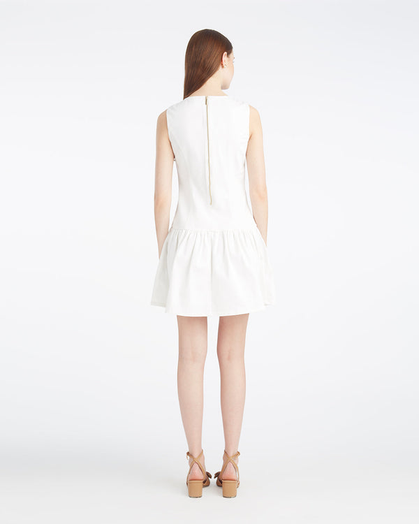 Colette Tailored Flounce Dress in Denim
