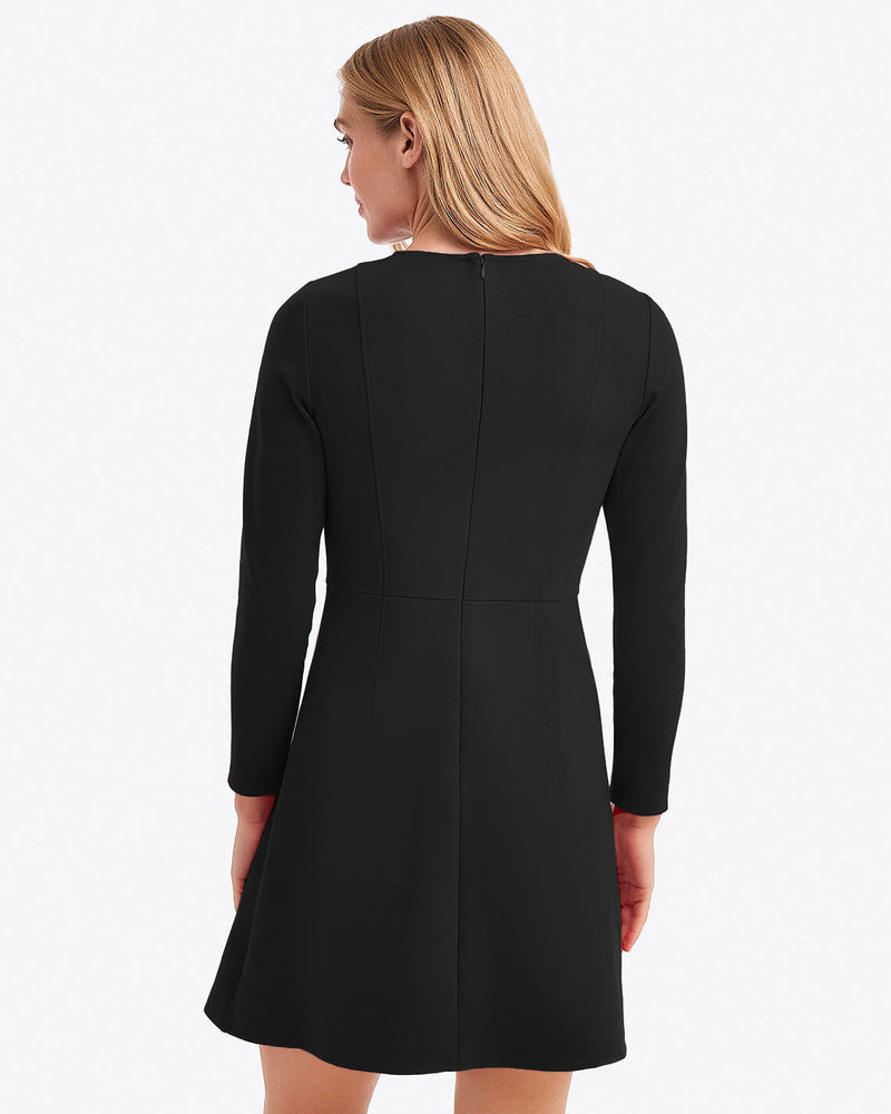 Long-Sleeve Sadie Shift Dress in Ponte