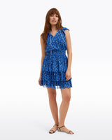 Alana Tiered Dress in Blue Scattered Ditsy