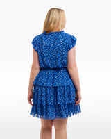 Alana Tiered Dress in Blue Scattered Ditsy