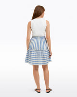 Arden Mixed Media Shirtdress in Wave Stripe