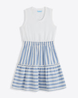 Arden Mixed Media Shirtdress in Wave Stripe