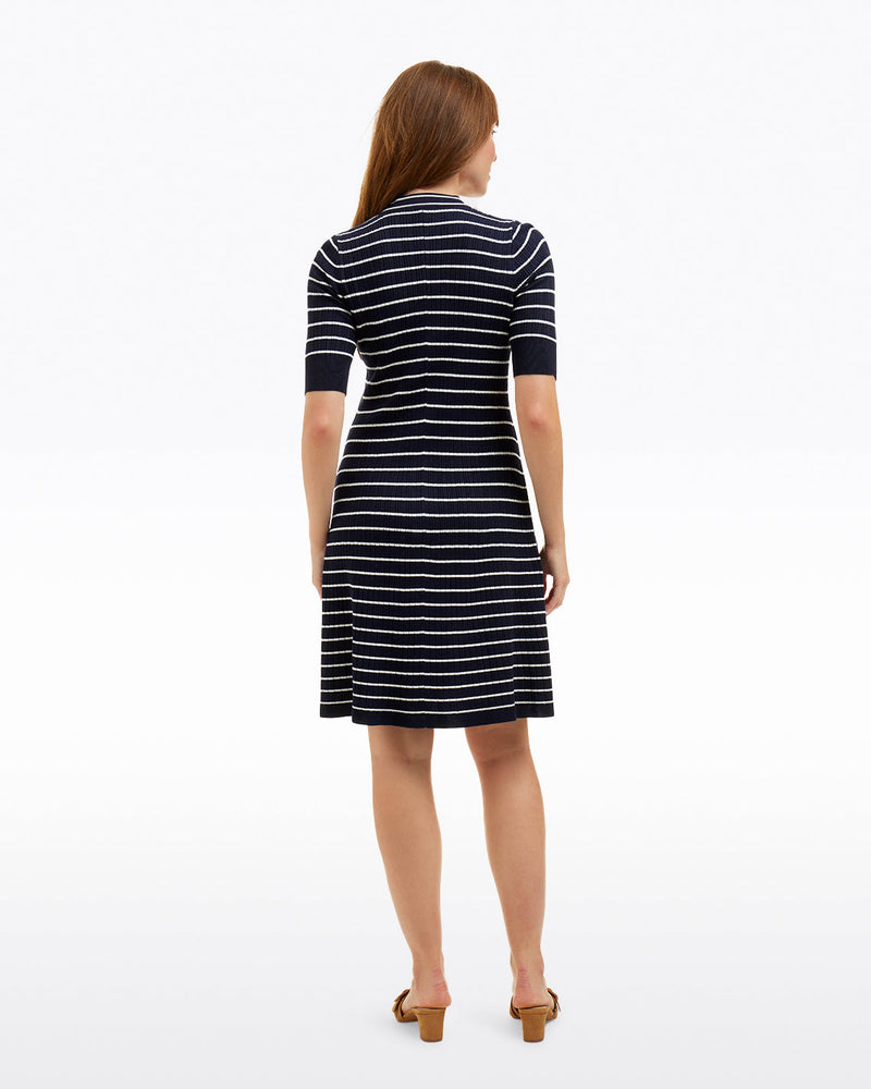 Judy Striped Knit Dress in Navy Stripe