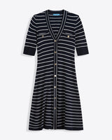 Judy Striped Knit Dress in Navy Stripe