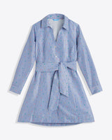 Layla Shirtdress in Blue Stripe