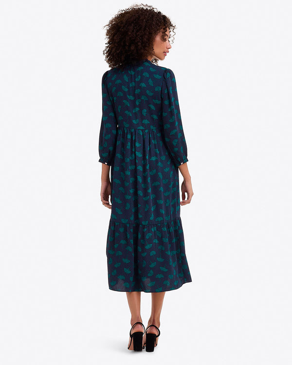 Katie Midi Dress in Ginko Leaf