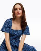Caitlyn Square Neck Midi Dress in Ribbon Floral