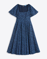 Caitlyn Square Neck Midi Dress in Ribbon Floral