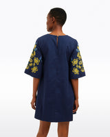 Mallory Embroidered Bell Sleeve Mini Dress