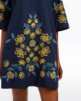 Mallory Embroidered Bell Sleeve Mini Dress