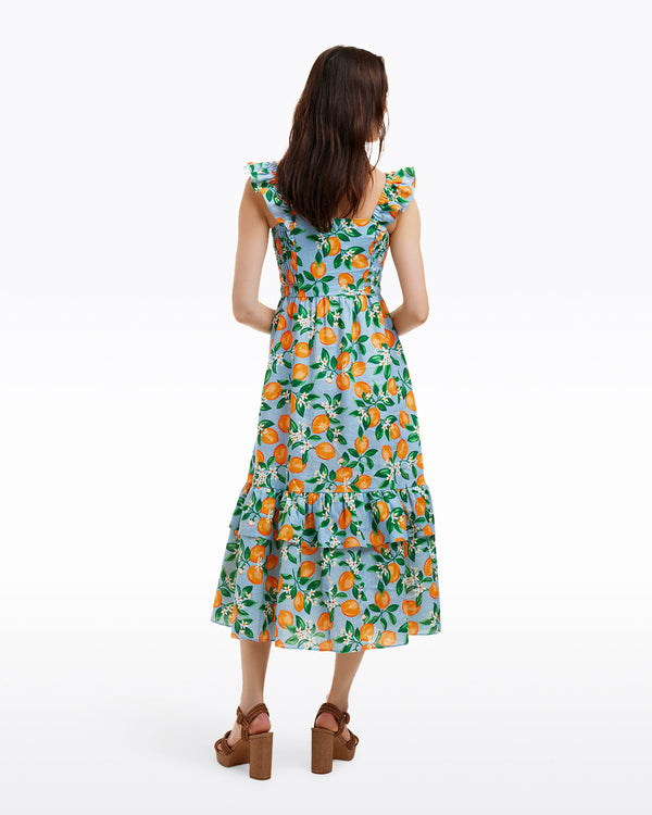 Carrie Midi Dress in Lemon Blossom