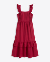 Carrie Midi Dress in Raspberry Pink