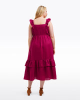 Carrie Midi Dress in Raspberry Pink