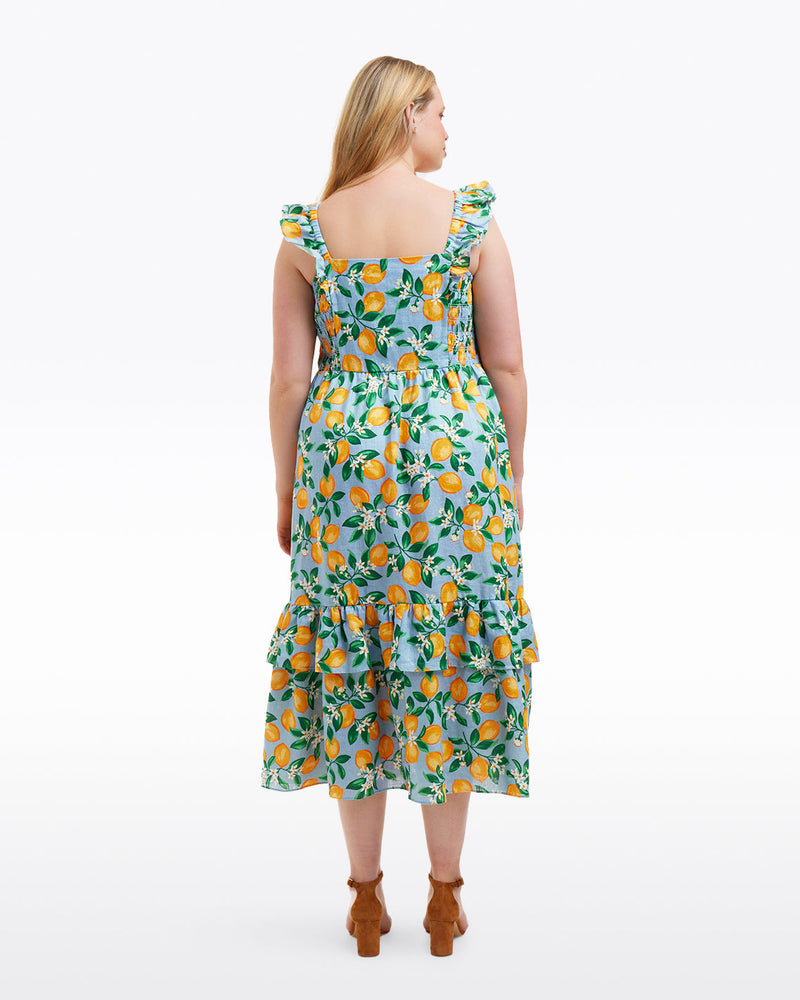 Carrie Midi Dress in Lemon Blossom