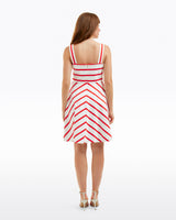Zoe Love Circle Dress in Red Wentworth Stripe
