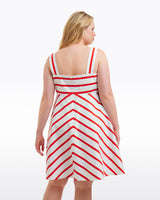 Zoe Love Circle Dress in Red Wentworth Stripe