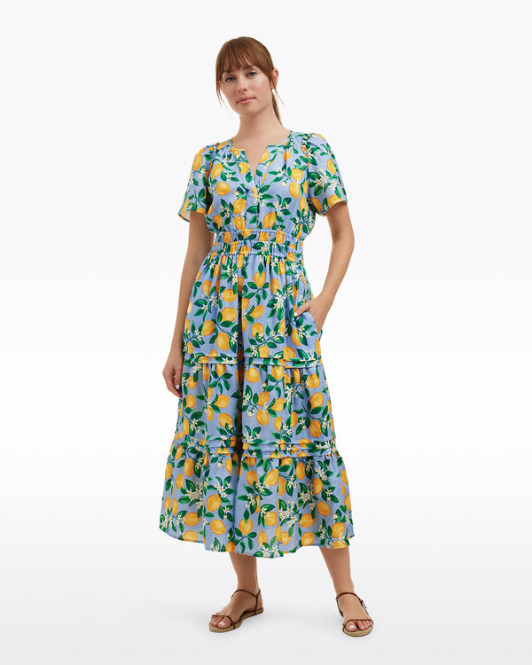 Hollie Midi Dress in Lemon Blossom