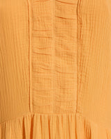 Chloe V-Neck Midi Dress in Crinkle Cotton