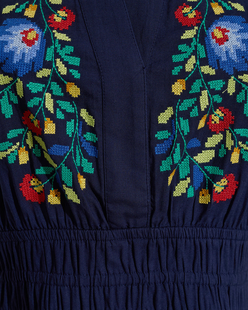 Wilson Mini Dress with Floral Embroidery
