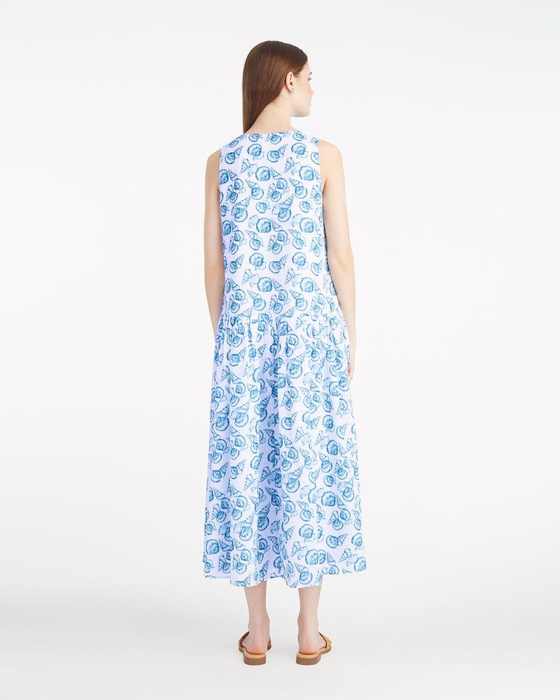 Skipper V-Neck Midi Dress in Seashells