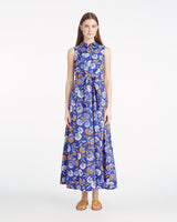 Evangeline Midi Shirtdress in Abstract Dahlia